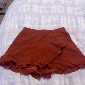 Burnt orange mini skirt